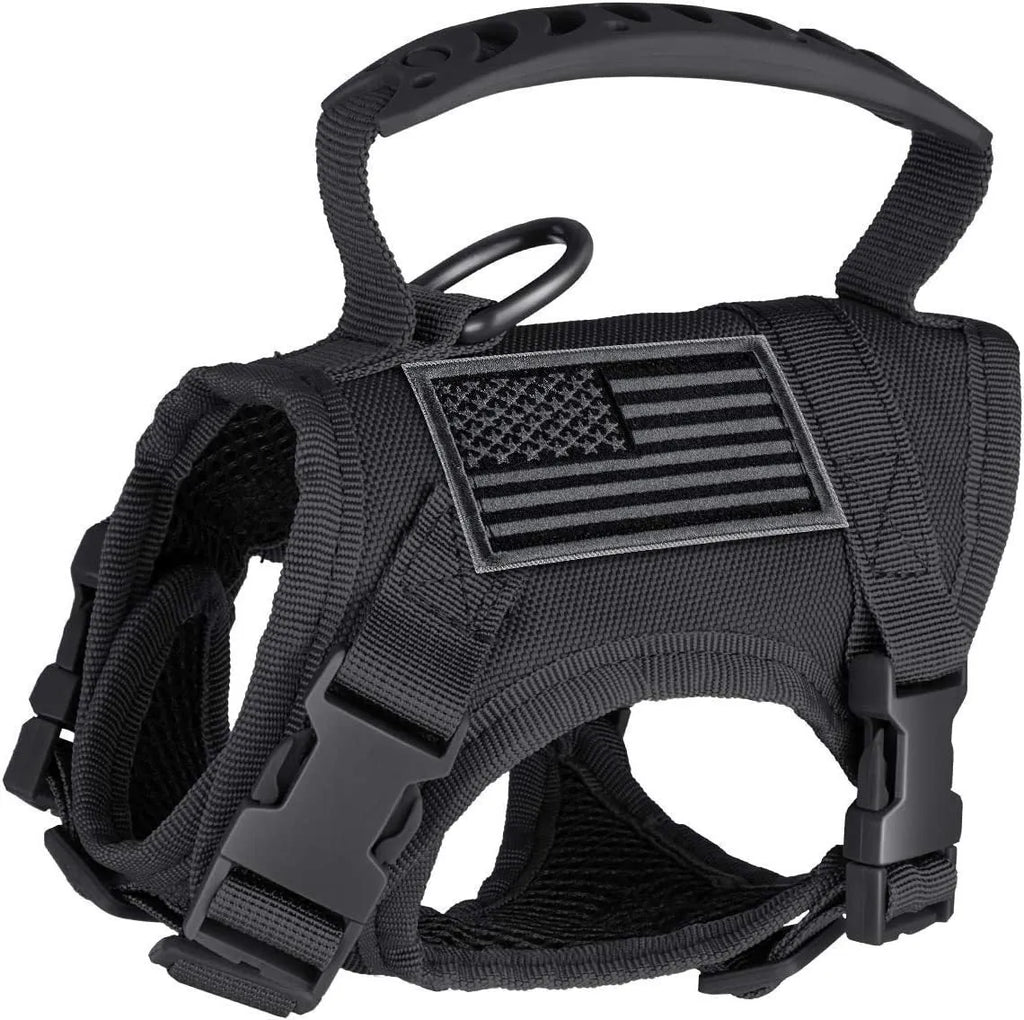 Cat chest strap vest harness in Oxford cloth free size with hand holding rope in black