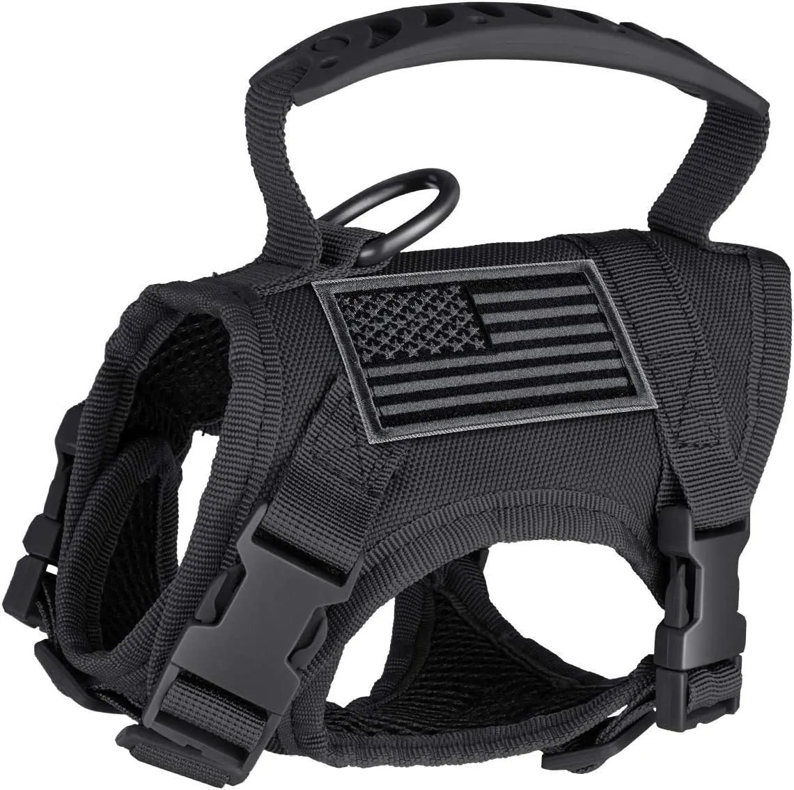 Cat chest strap vest harness in Oxford cloth free size with hand holding rope in black