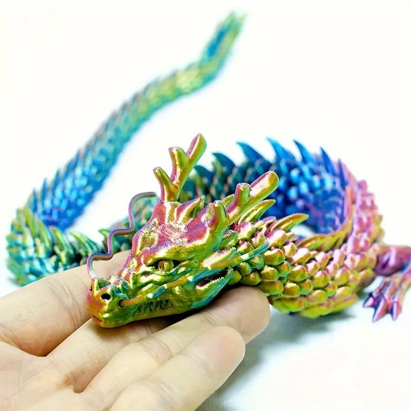 30 cm long 3D printed Chinese dragon car decoration ornament in plastic with hanging attachment