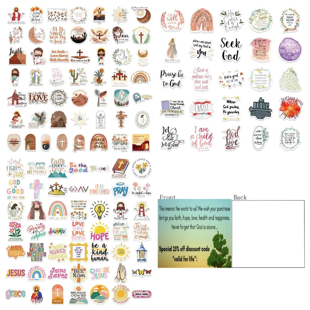 Set of 50 graffiti stickers with random printed patterns for decorative craft projects