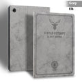 TPU leather clamshell iPad protective case shown in dark blue elk colour.