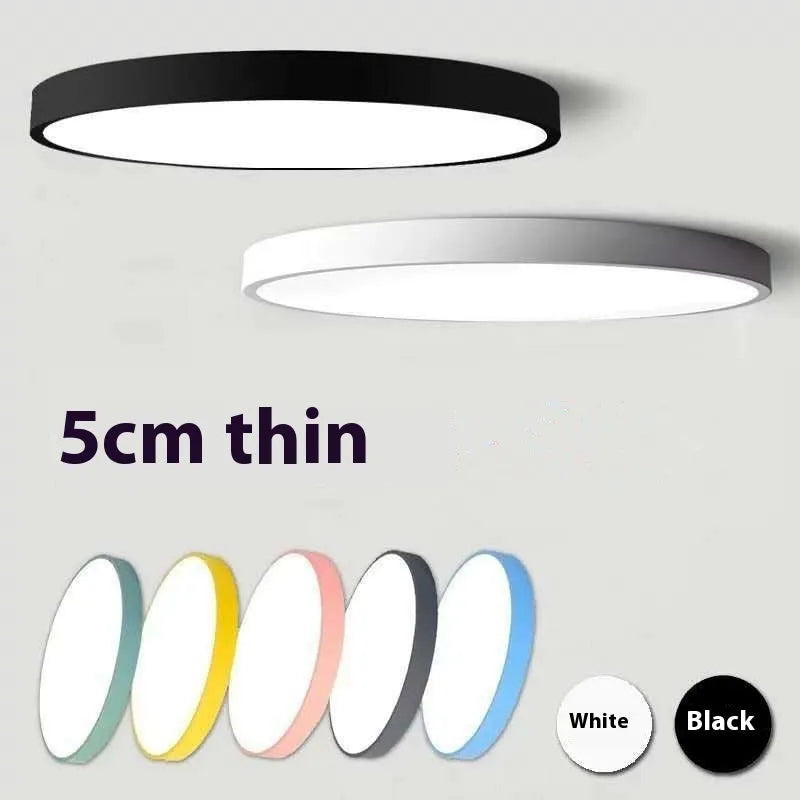 Round engineering ceiling LED lamp in white with electrodeless dimming for bedroom living room