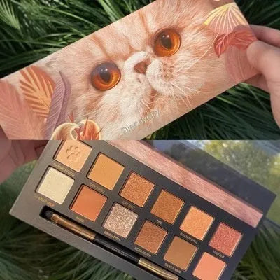 Explorer twelve-colour animal eye shadow palette showing eight themed designs in compact case