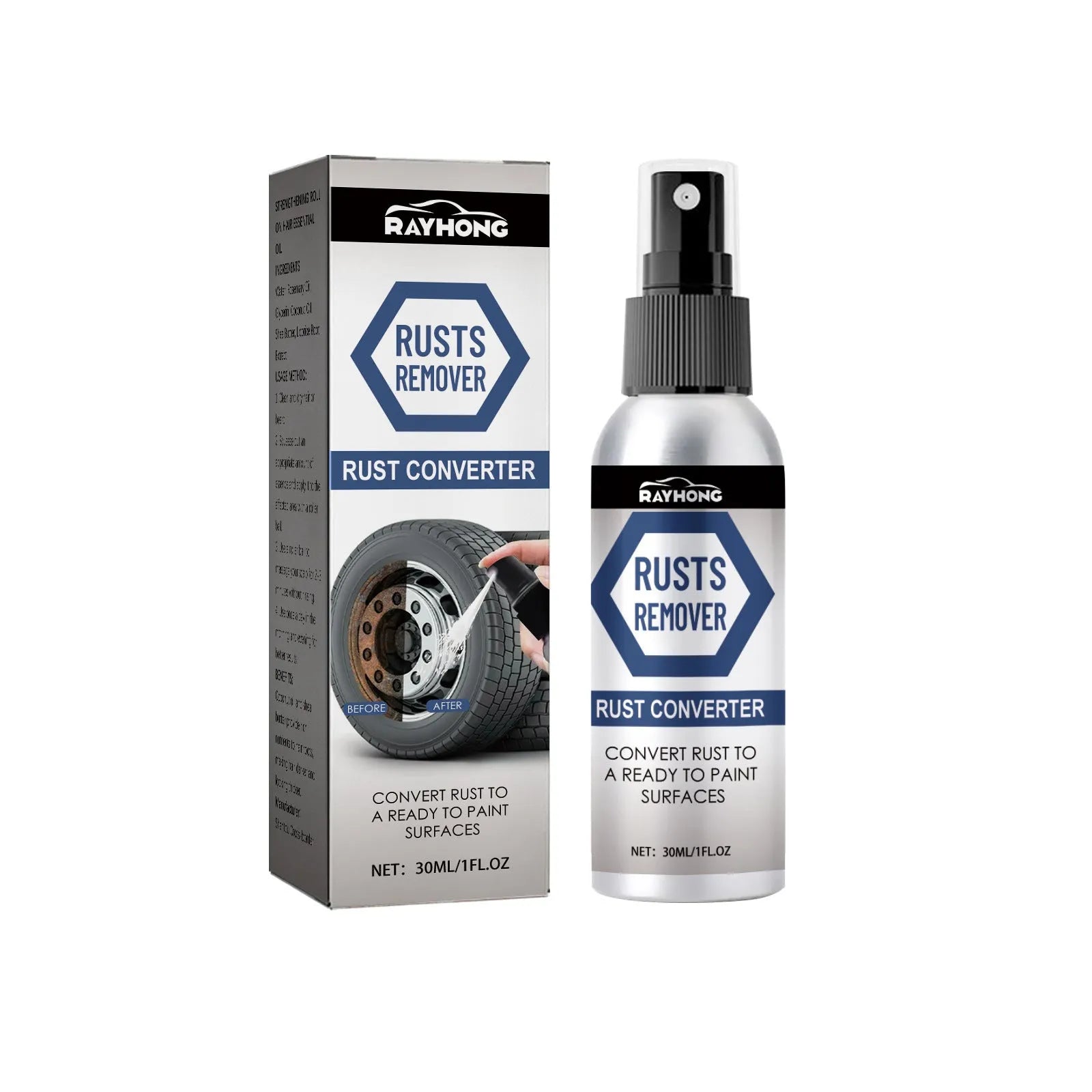 30ml anti rust conversion agent spray bottle for automobile hub rust treatment