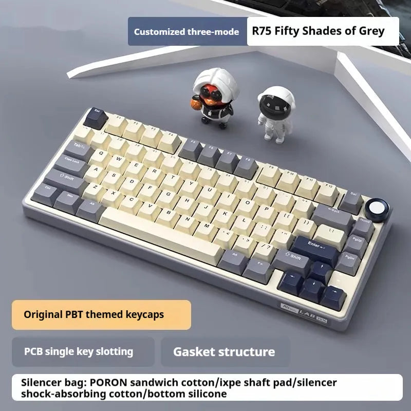 Wireless mechanical keyboard with RGB backlighting and hot-swappable switches in multiple colour options