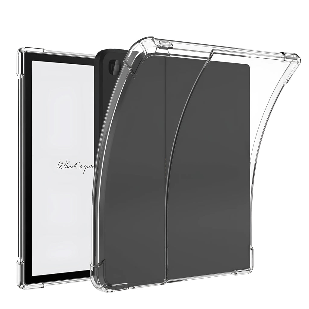 Transparent airbag protective case for 7-inch Xiaomi e-reader showing shockproof TPU construction