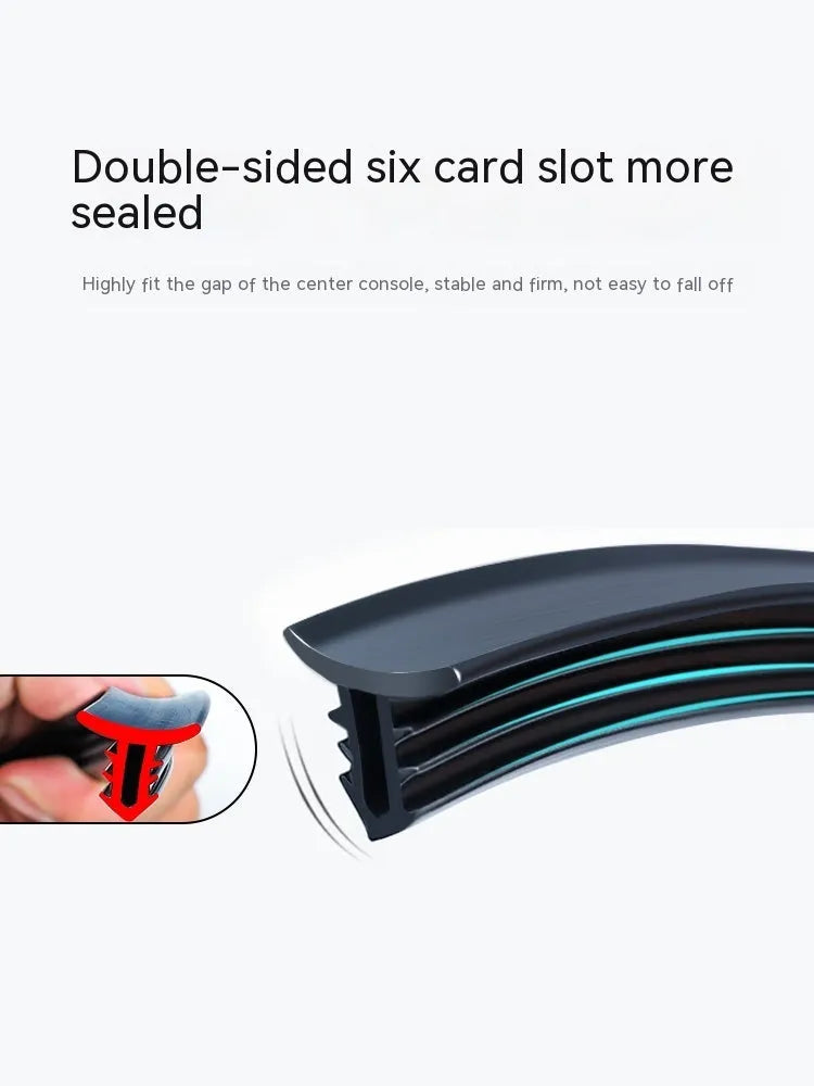 Mitsubishi Outlander dashboard soundproof seal strip showing silicone material and six-card slot design