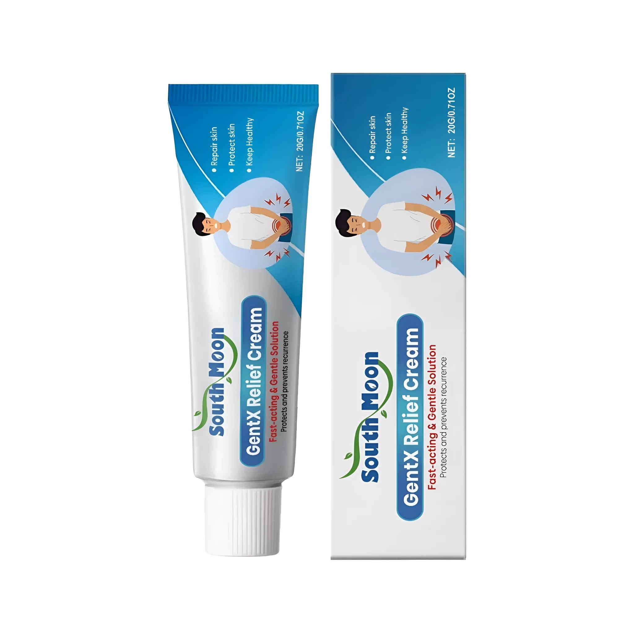 20g tube of relief cream containing licorice, mint leaves and allantoin