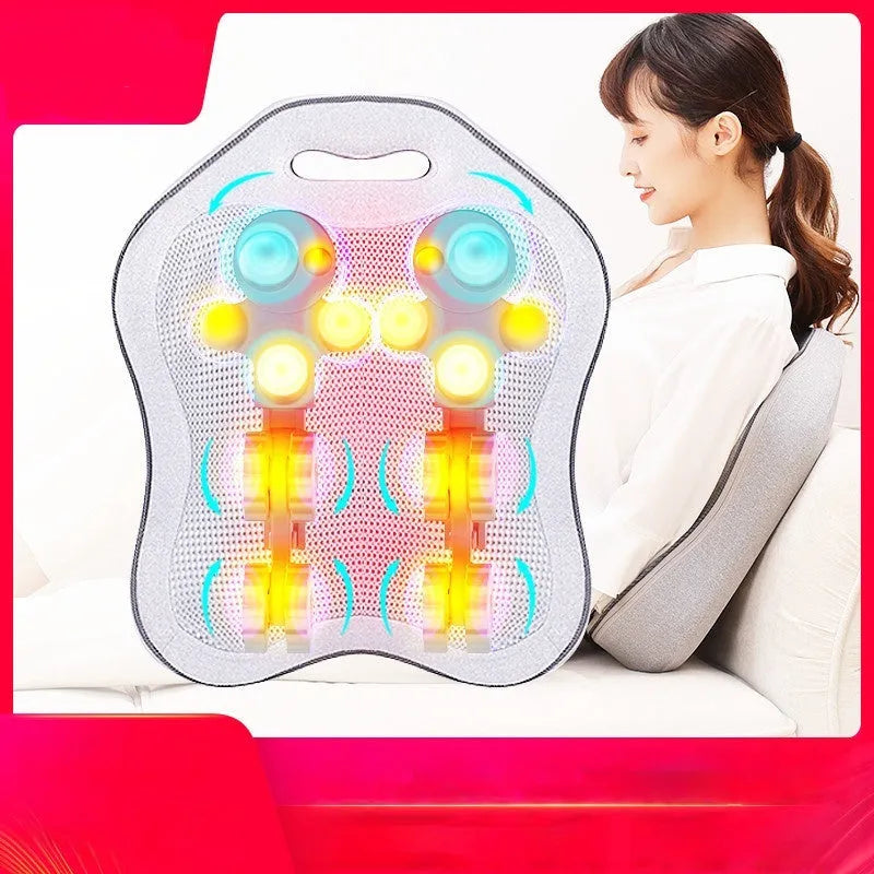 YJ-M8 rechargeable automatic massage instrument with PU leather cover and three gear settings for waist and cervical spine
