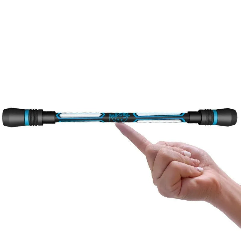 Frosted silica gel anti-slip spinning pen showing grip detail and 0.35mm fine needle tube tip