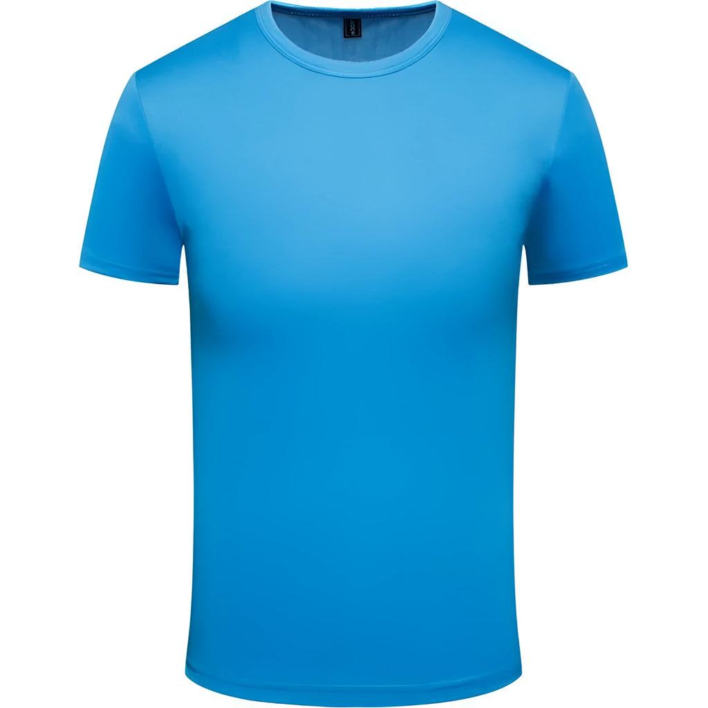 Men's quick-drying summer T-shirt in nylon polyester blend available in eight colours including fluorescent green