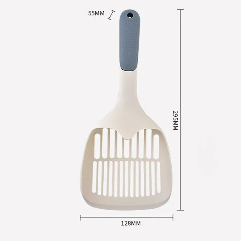 Large plastic cat litter shovel for cleaning tofu and clumping litter.