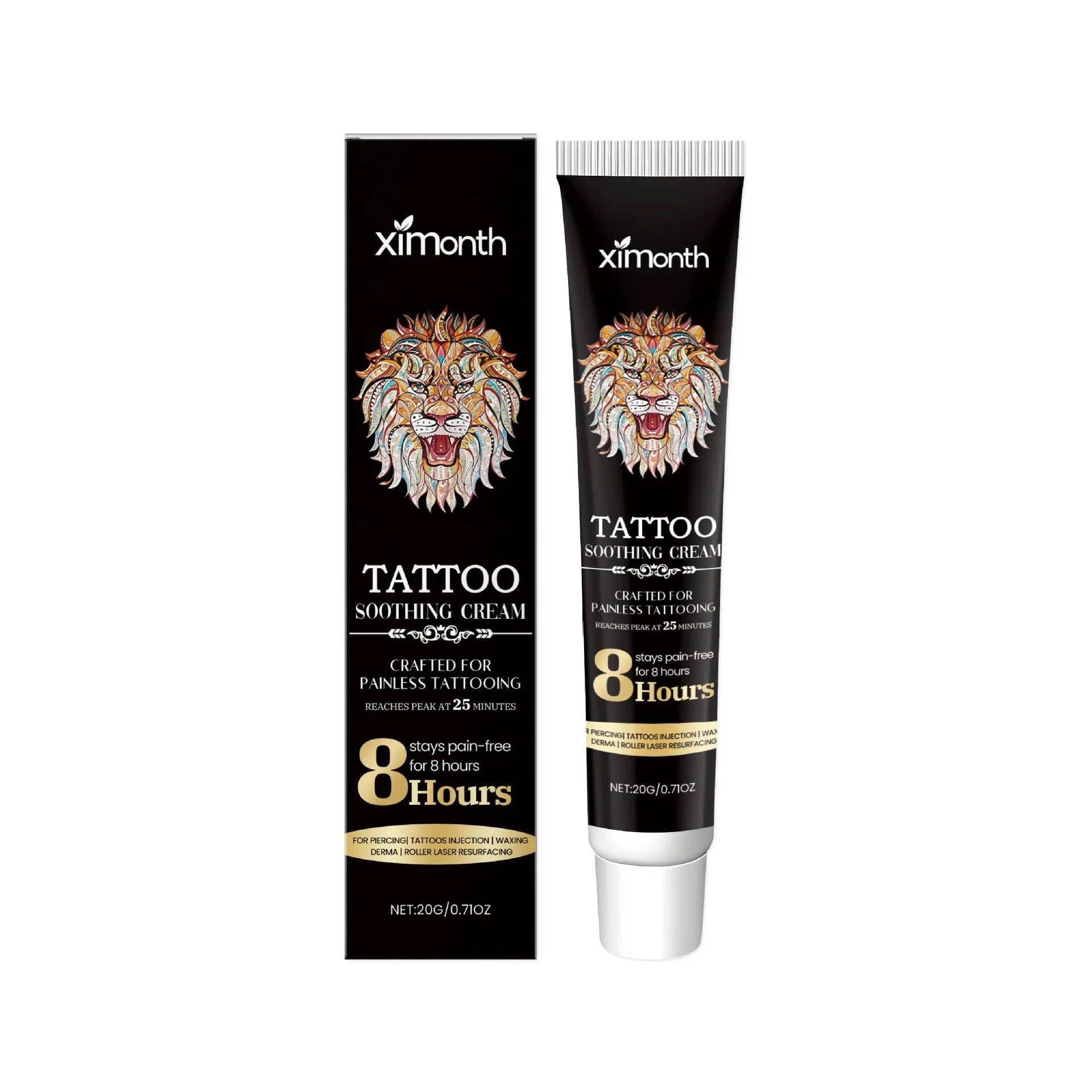 20g tattoo soothing neck cream tube with botanical ingredients for aftercare