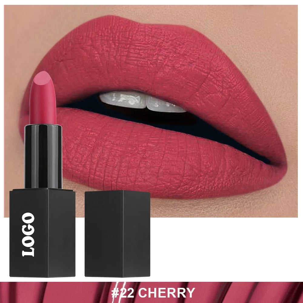 Beauty Does Not Fade matte finish lipstick in one of 24 colours with waterproof anti-discoloration formula.
