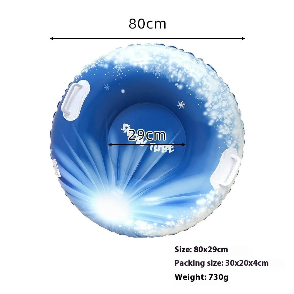 Colourful printed PVC ski ring toy for outdoor throwing games in red, blue, or mountain design.
