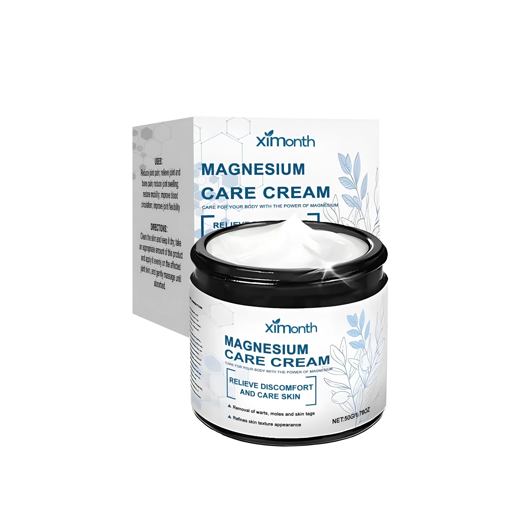 50g tube of magnesium cream for skin repair with tea tree oil and acetyl hexapeptide-8