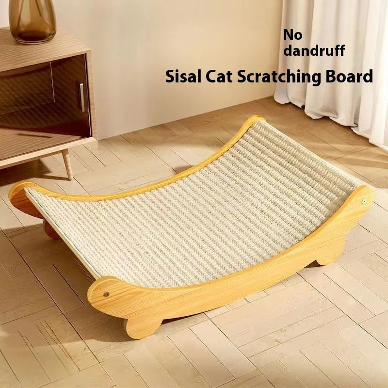 Sisal cat scratch board with woven blanket surface available in small and large pastoral style options
