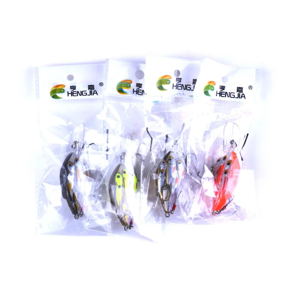 Sea fishing hard bait floating lure with feather tail in one of nine colour options, 7.5cm long.