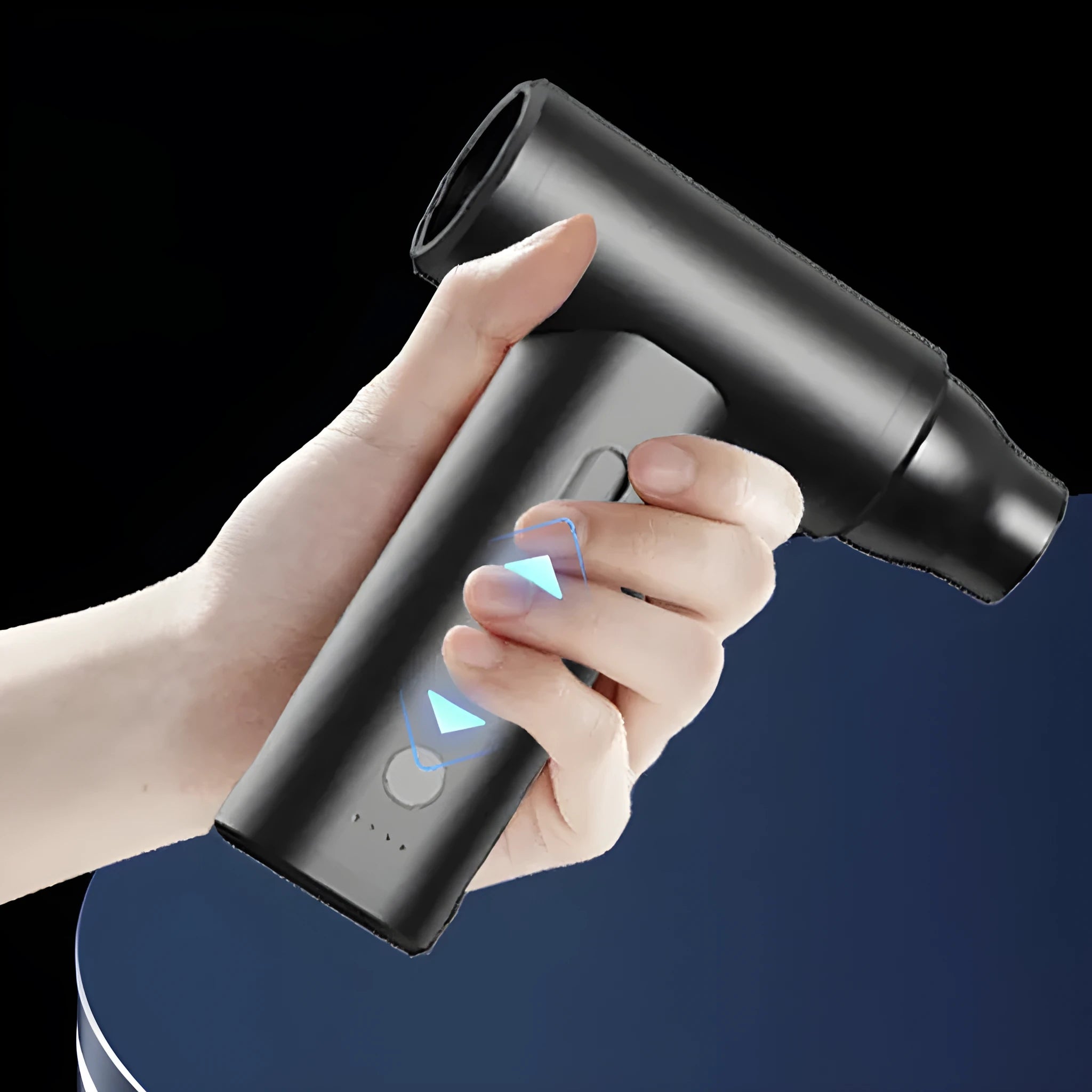 Mini rechargeable handheld dust blower with brushless motor, USB power, and continuous speed control