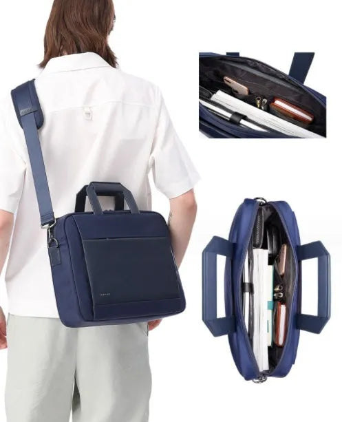 Large capacity Oxford cloth computer bag for 15 inch laptop in black solid colour design