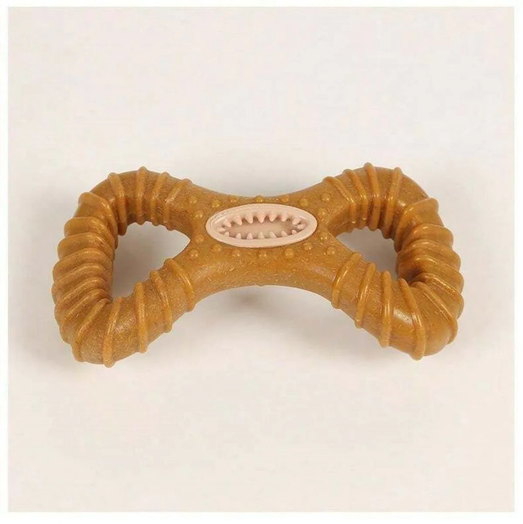 Durable dog chew toy for teeth cleaning in 8-shape and Y-shape designs