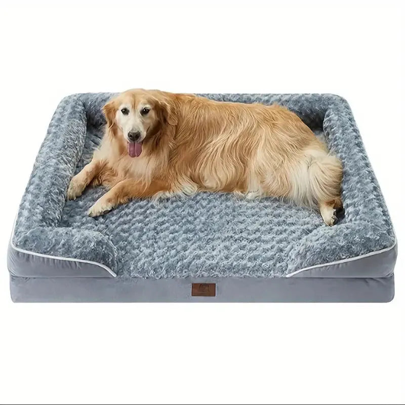 Waterproof washable dog kennel pad in grey colour showing removable design