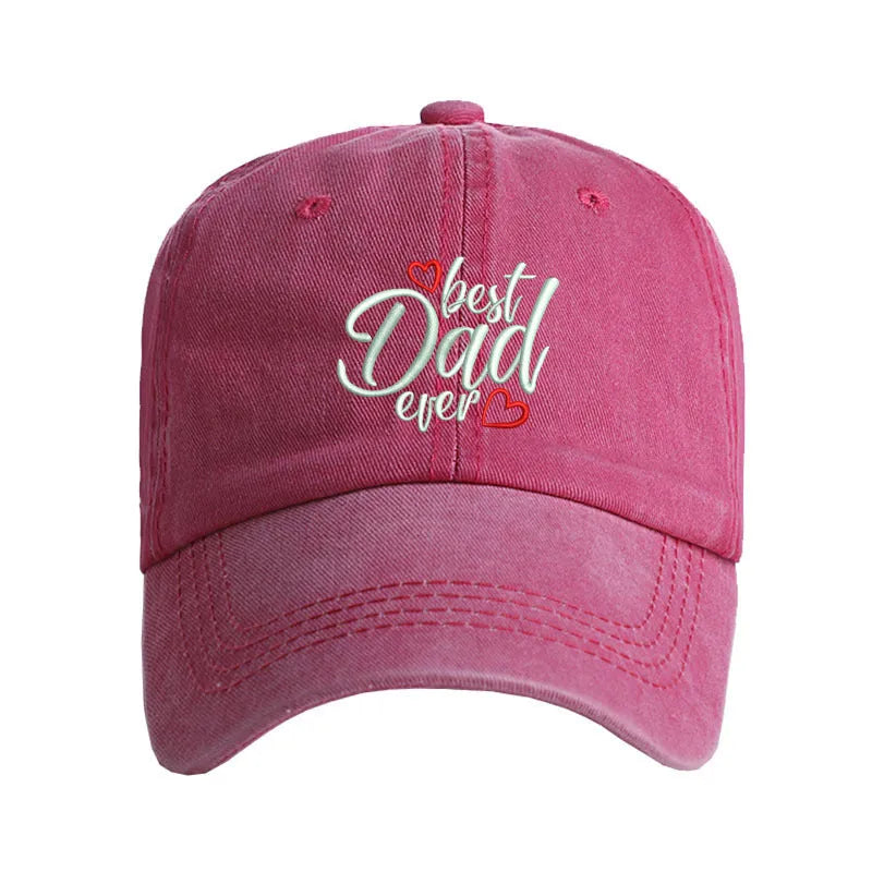 Cotton baseball cap with embroidered letter and adjustable strap in seven colour options