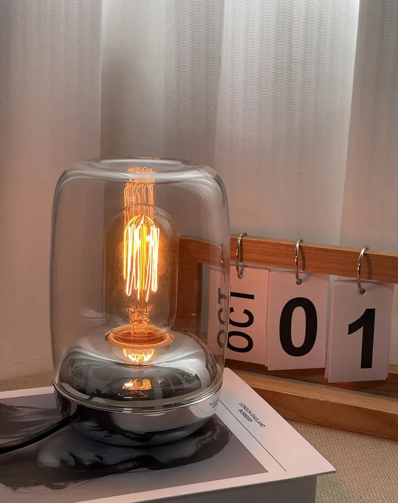 Geometric essential oil lamp cube 20cm with glass construction and modern design
