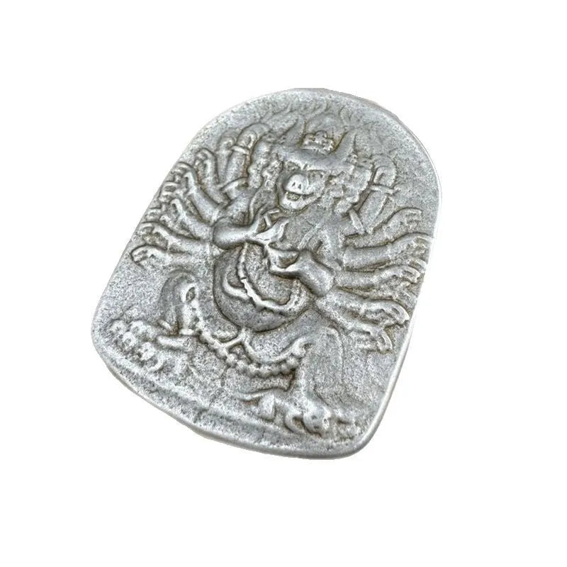 Iron metal pendant with Chinese geometric design of Aryaacalanatha Yamantaka