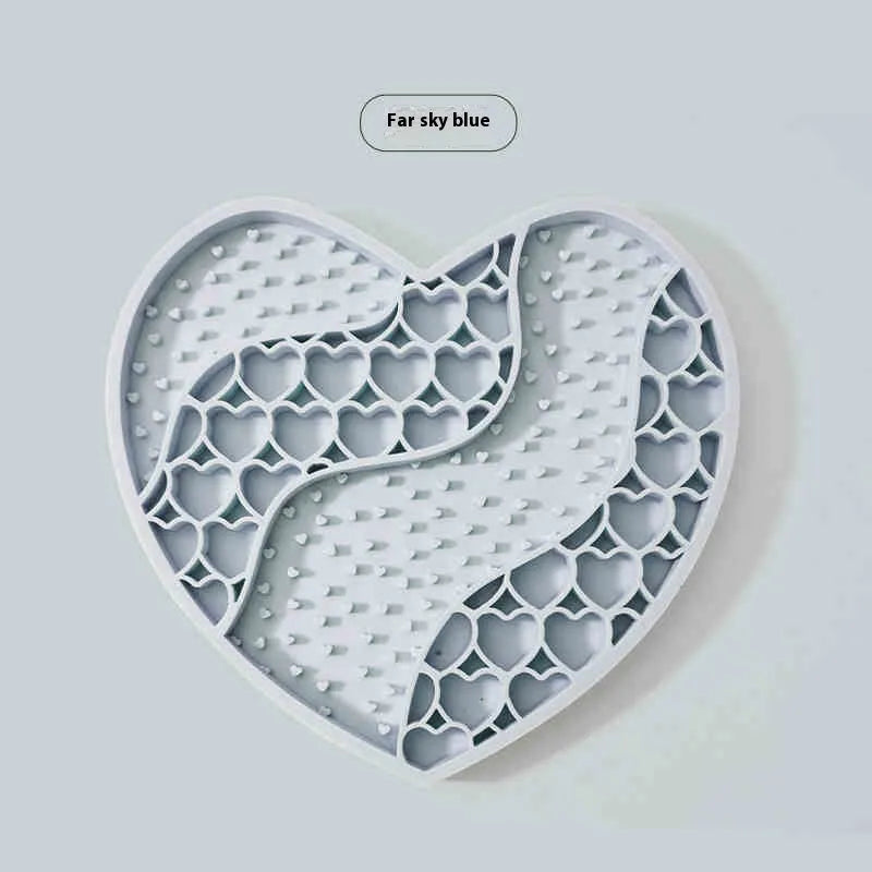 Silicone dog licking mat in Bright Bamboo Green, 20x18.5cm slow food feeding mat with textured surface