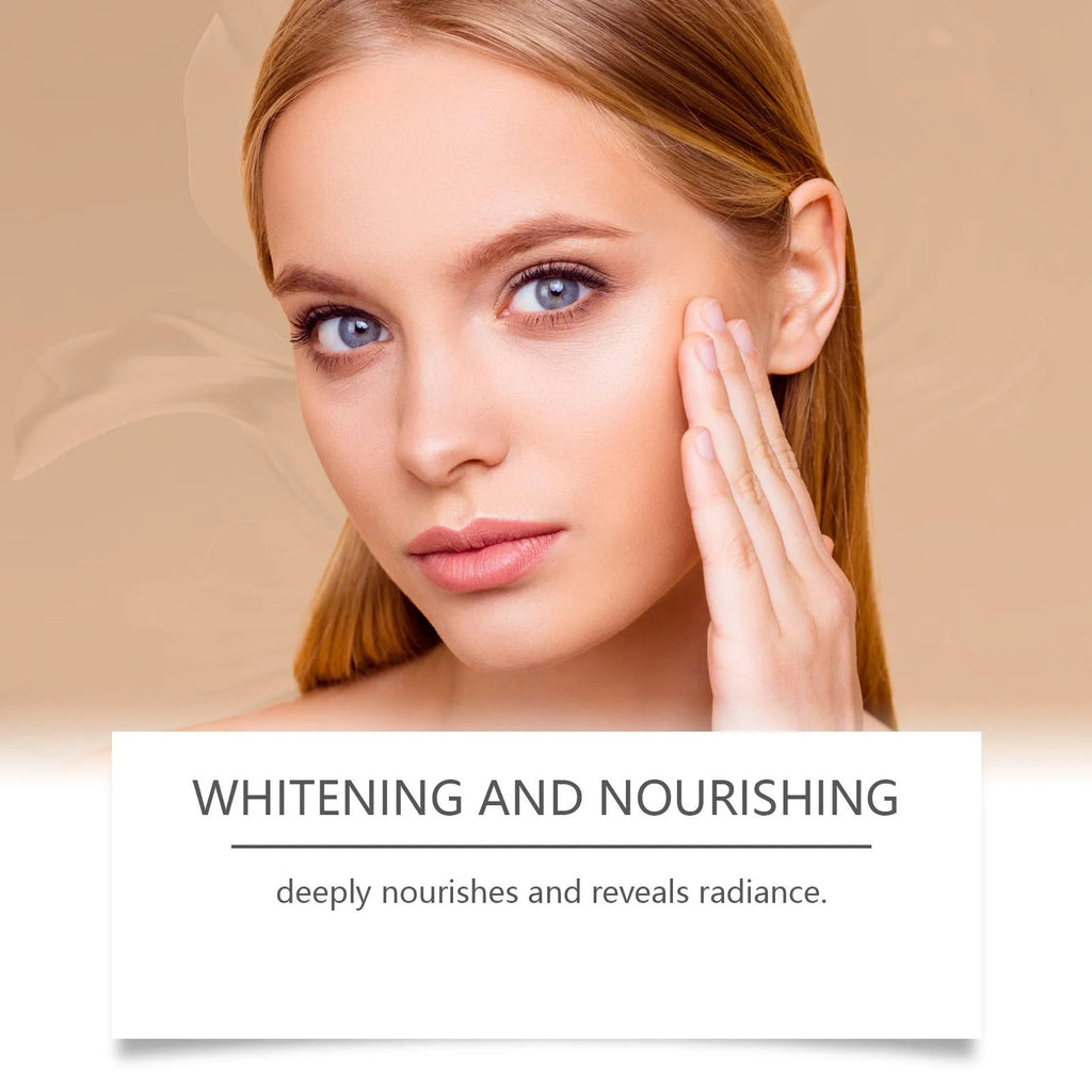 Single 30g sheet facial mask with arbutin, hyaluronic acid and collagen formula.