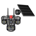 Solar surveillance camera with full colour night vision, ABS housing, 355-degree rotation