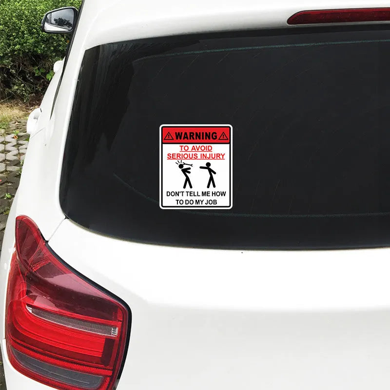 Car glass warning sticker showing 14.9cm by 12.6cm dimensions in Type A Hit colour