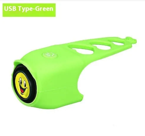 Bicycle electronic horn in plastic casing with 100dB alarm, measuring 12.5cm