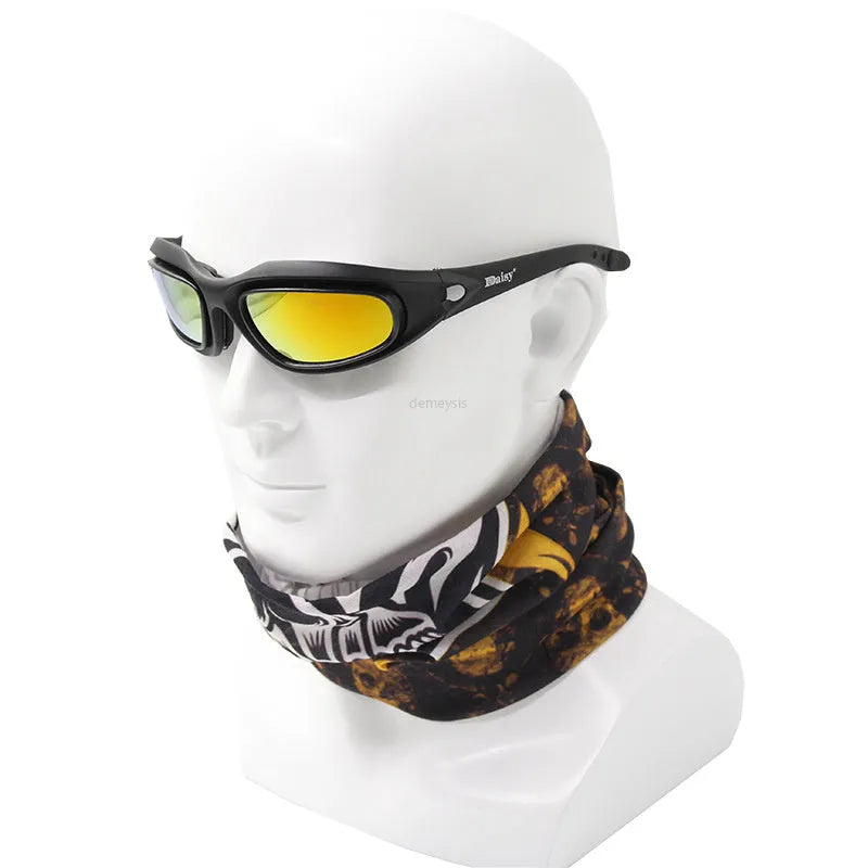 Unisex C5 polarised sport sunglasses with plastic frame and polycarbonate lenses on white background