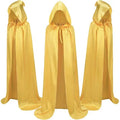 Reversible black satin children's cloak with hood for Halloween wizard costume