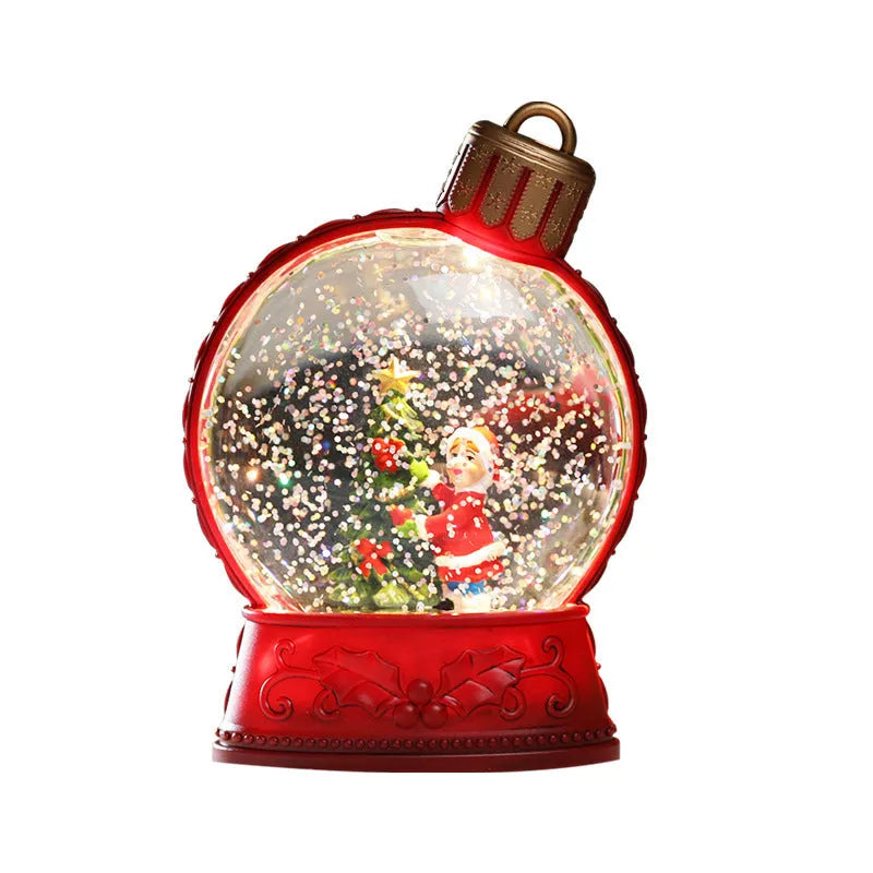 Battery-operated LED Christmas decoration with flame effect in plastic old man, snowman, child tree or angel designs