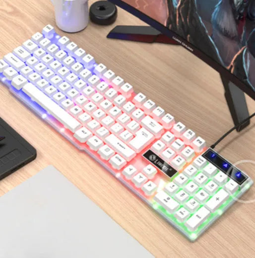 TX35 mechanical feeling computer keyboard with 1.5m cable in white or black rainbow colour