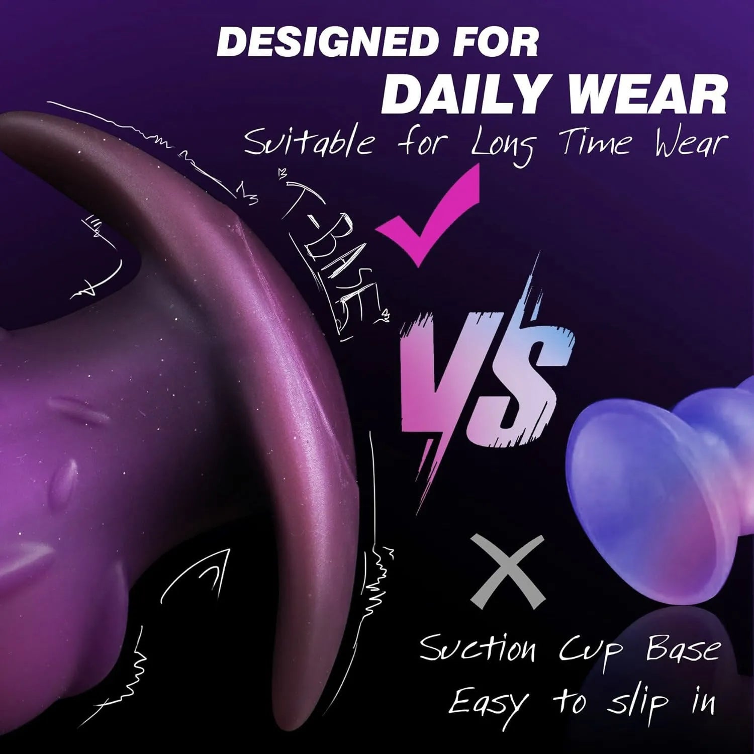 Unisex liquid silicone adult masturbator toy in black, gold, or purple colour, shown with S, M, L, XL size options.