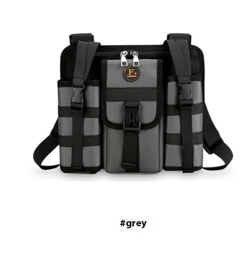 Compact Oxford cloth messenger shoulder bag in army green colour showing front view