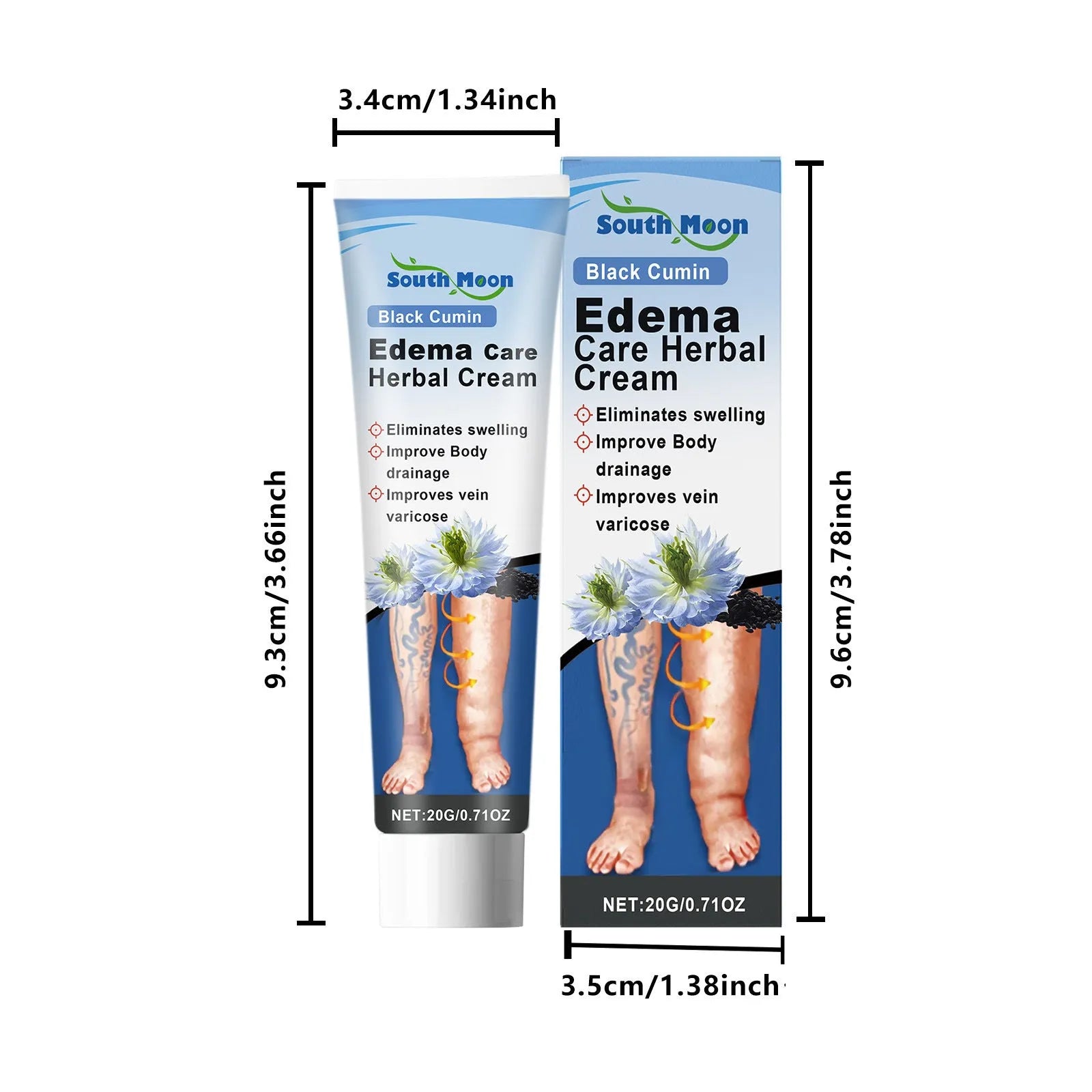 20g tube of herbal gentle soothing leg care cream with black grass seeds and horse chestnut