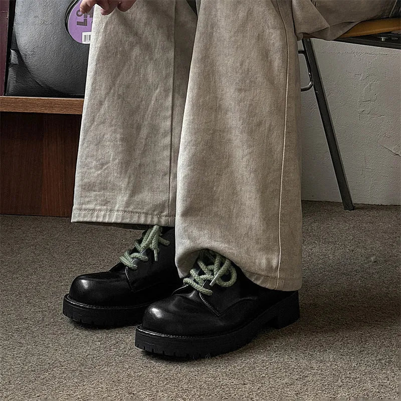 Big Head Derby platform casual shoes in microfiber with a rubber sole for height increase.