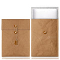 Non-magnetic notebook computer bag liner in washed kraft paper, simple style, paper yellow colour, for 13-16 inch laptops