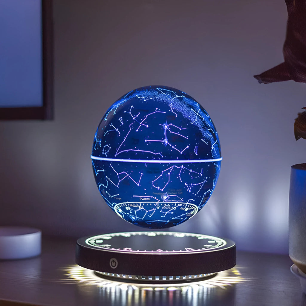 Maglev moon lamp black ABS floating star ball shape on base USB powered