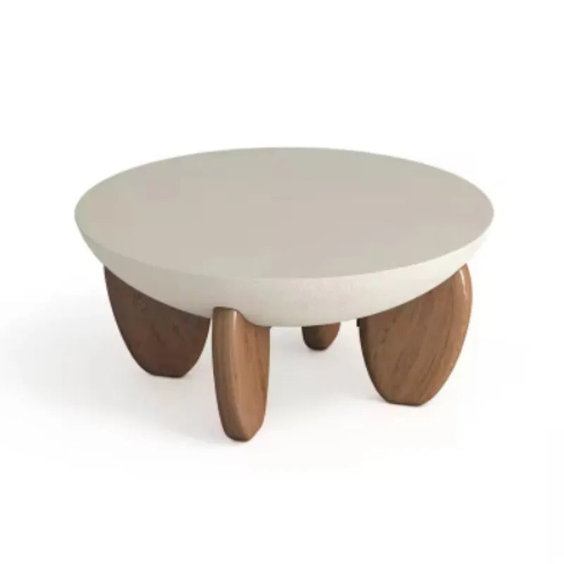 White solid wood coffee table with adjustable height mechanism and storage