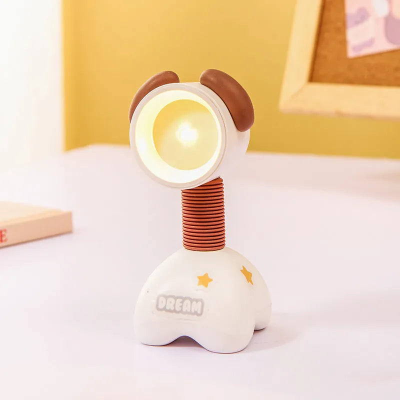 DIY magnetic cartoon desk night light with adjustable lighting in 10.5cm plastic housing