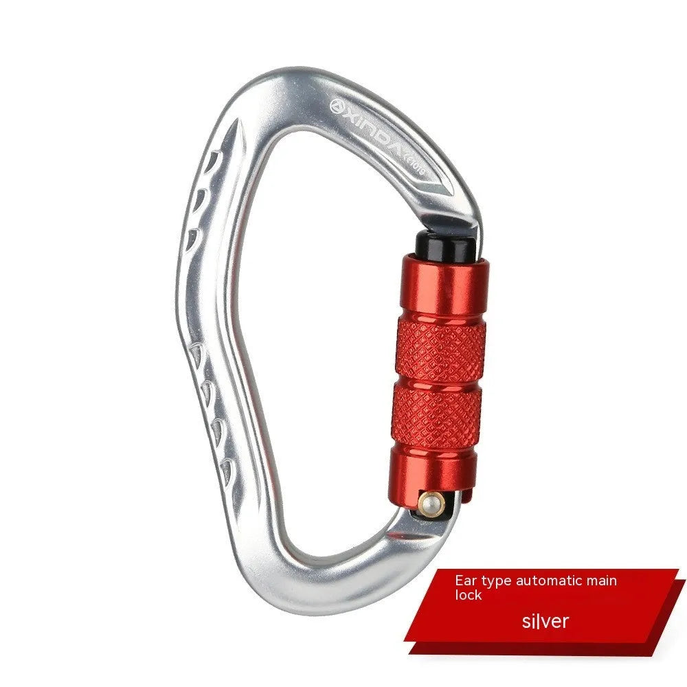 Automatic master lock climbing carabiner in multiple colour options for rock climbing equipment