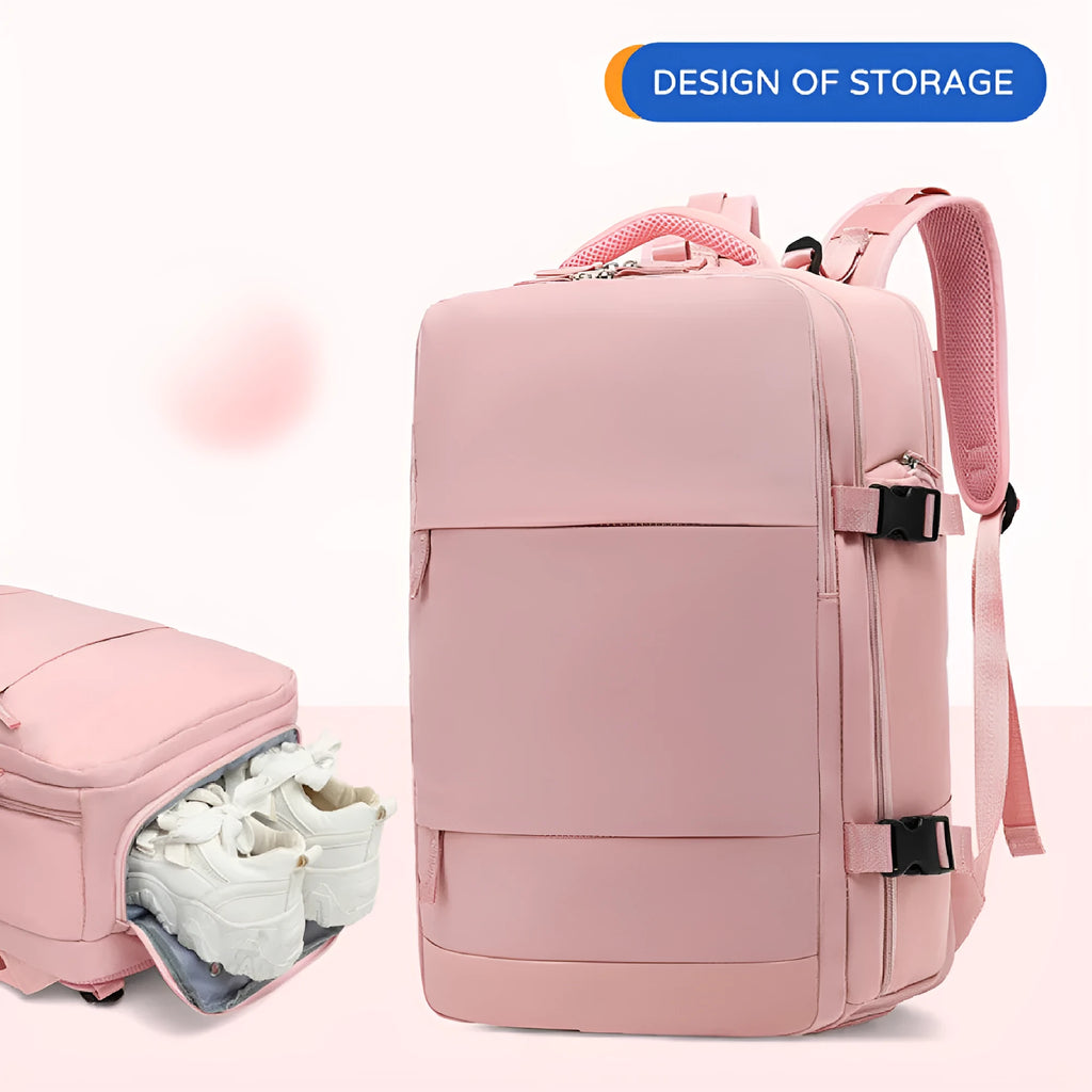 Large capacity nylon mummy backpack in a choice of colours including mint green and black.