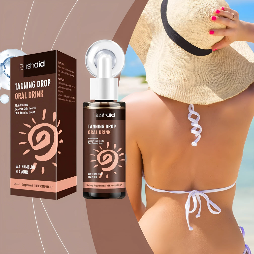 60ml sun protection tanning essence bottle for body care, measuring 30 × 30 × 125mm.