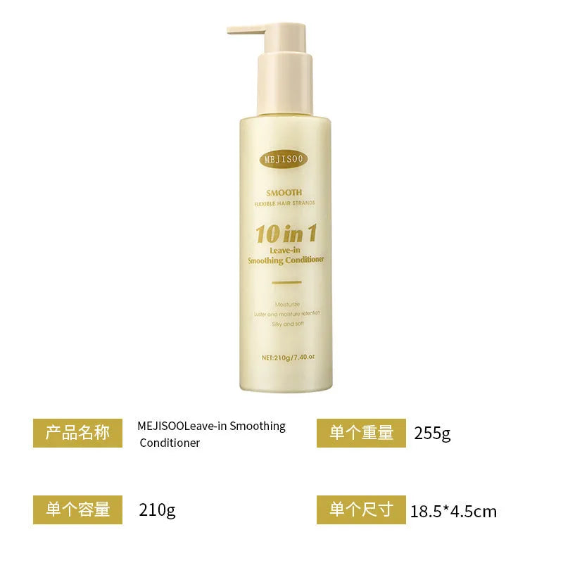 Wash-free 10-in-1 hair conditioner in 210g disposable bottle for ladies hair care